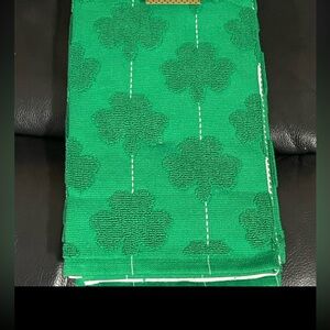 Green St. Patrick’s day four leaf clover kitchen towel set of three